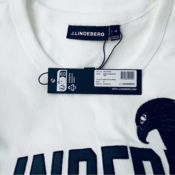 J. Lindeberg Camilo Short Sleeve Black Eagle Graphic Sweatshirt Tee Medium NEW - Picture 7 of 14